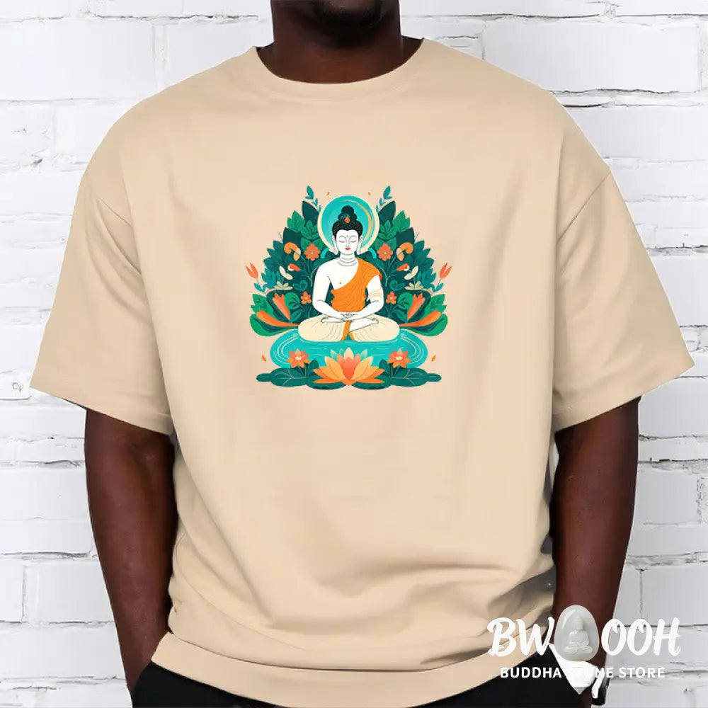 Buddha Stones Flower Grass Lotus Bodhisattva Tee T-shirt - T-Shirts