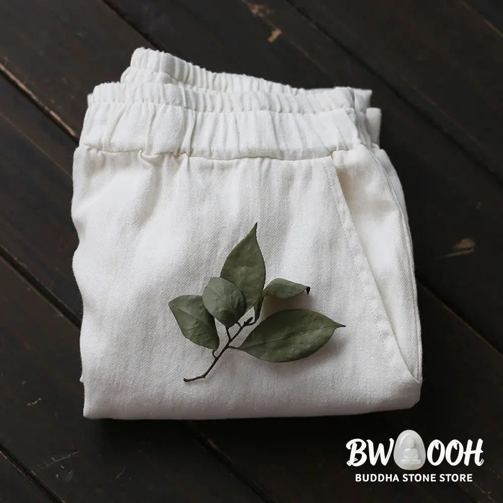 Buddha Stones Flower Jacquard Midi Dress Long Sleeve Cotton Linen Dress Wide Leg Pants With Pockets - Midi Dress&amp;Wide