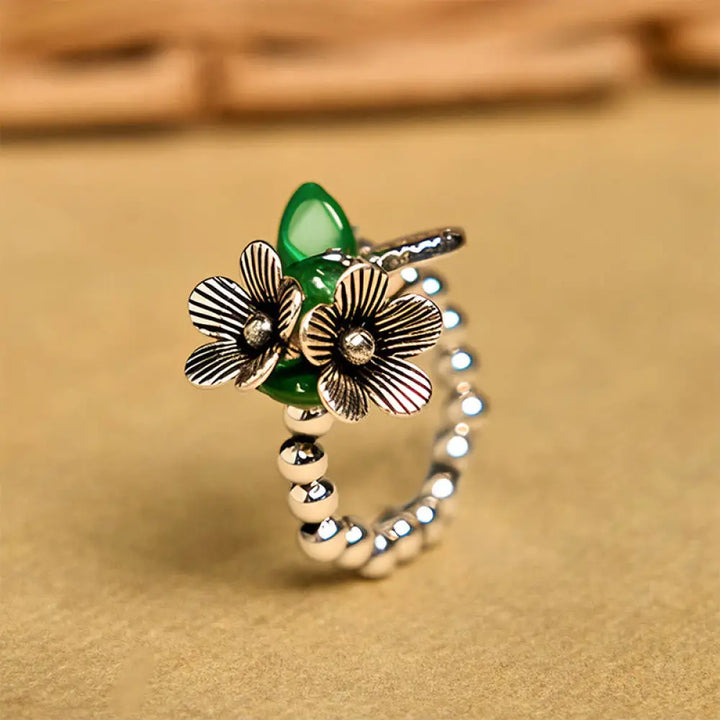 BWOOOH Flower Pattern Copper Alloy Luck Elastic Rope Ring — Copper spiritual jewelry for spiritual healing and mindful living