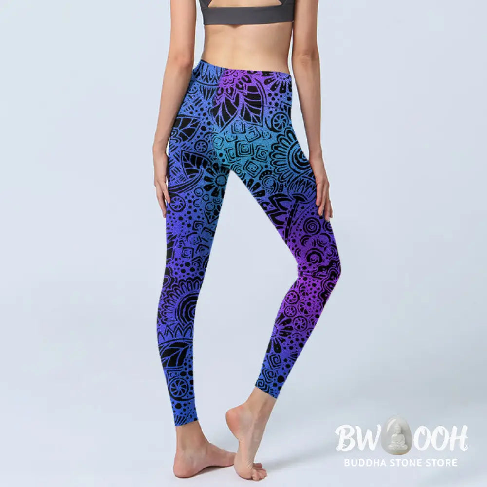 BWOOOH printed yoga leggings - Flowers And Leaves Pattern Print Gym Leg