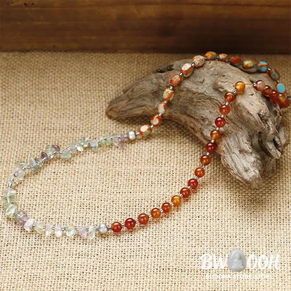 Buddha Stones Fluorite Red Agate Emperor Stone Power Triple Wrap Bracelet - BWOOOH - Fluorite Red Agate Emperor