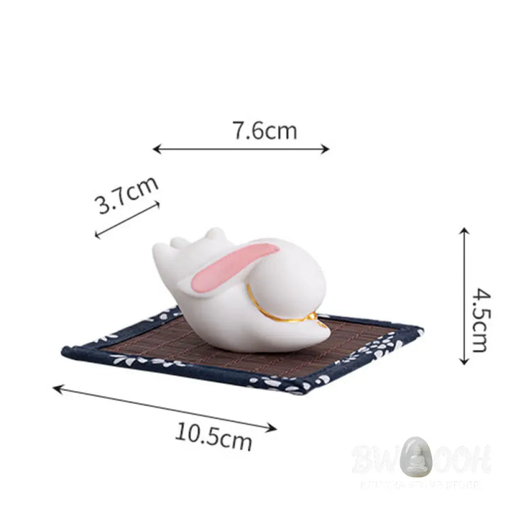 BWOOOH ceramic incense burner - Flying Rabbit Bamboo Mat Healing Ce