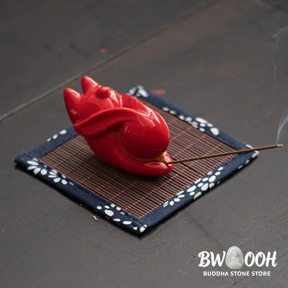 BWOOOH ceramic incense burner - Flying Rabbit Bamboo Mat Healing Ce