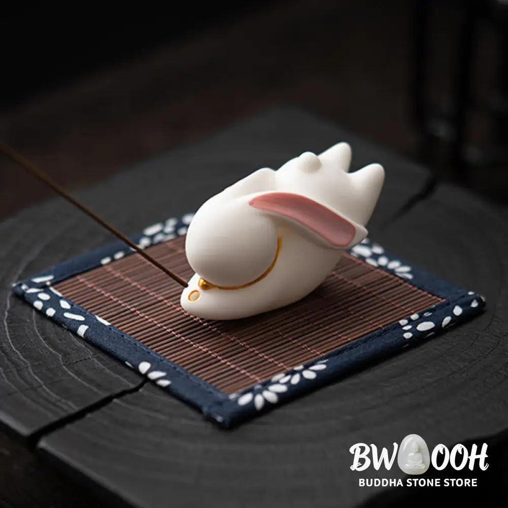 BWOOOH ceramic incense burner - Flying Rabbit Bamboo Mat Healing Ce