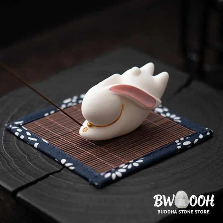BWOOOH ceramic incense burner - Flying Rabbit Bamboo Mat Healing Ce