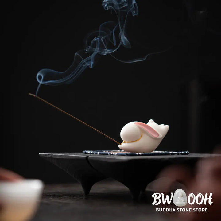 BWOOOH ceramic incense burner - Flying Rabbit Bamboo Mat Healing Ce