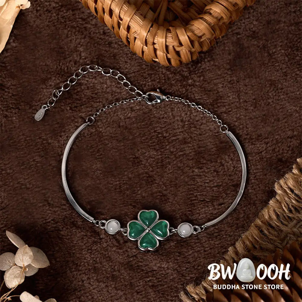 Buddha Stones 'FOR DEAREST MOTHER' Copper Four-Leaf Clover Luck Bracelet Includes Gift Message Card - Bracelet
