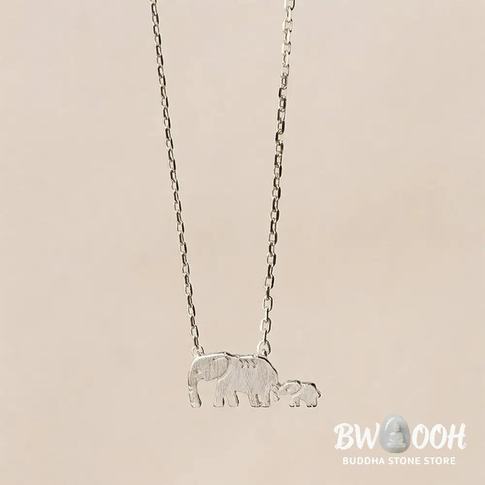 Buddha Stones ’FOR DEAREST MOTHER’ Elephant 925 Sterling Silver Necklace Pendants Includes Gift Message Card - BWOOOH