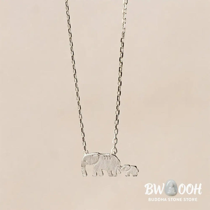 Buddha Stones ’FOR DEAREST MOTHER’ Elephant 925 Sterling Silver Necklace Pendants Includes Gift Message Card - BWOOOH