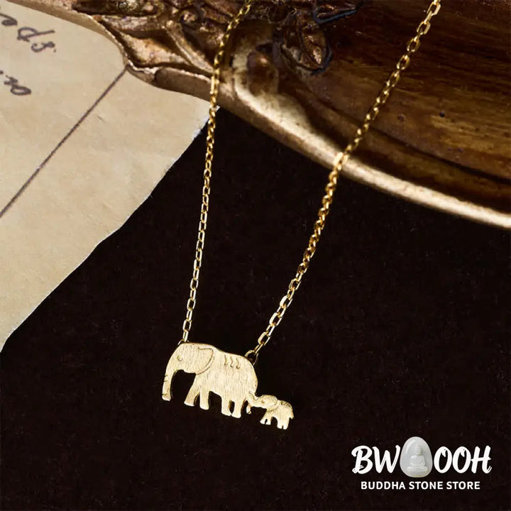 Buddha Stones ’FOR DEAREST MOTHER’ Elephant 925 Sterling Silver Necklace Pendants Includes Gift Message Card - BWOOOH