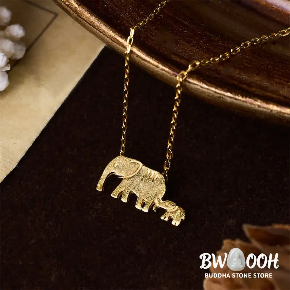 Buddha Stones ’FOR DEAREST MOTHER’ Elephant 925 Sterling Silver Necklace Pendants Includes Gift Message Card - BWOOOH