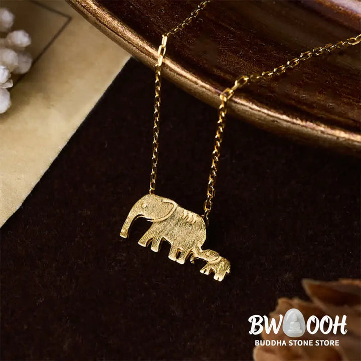 Buddha Stones ’FOR DEAREST MOTHER’ Elephant 925 Sterling Silver Necklace Pendants Includes Gift Message Card - BWOOOH