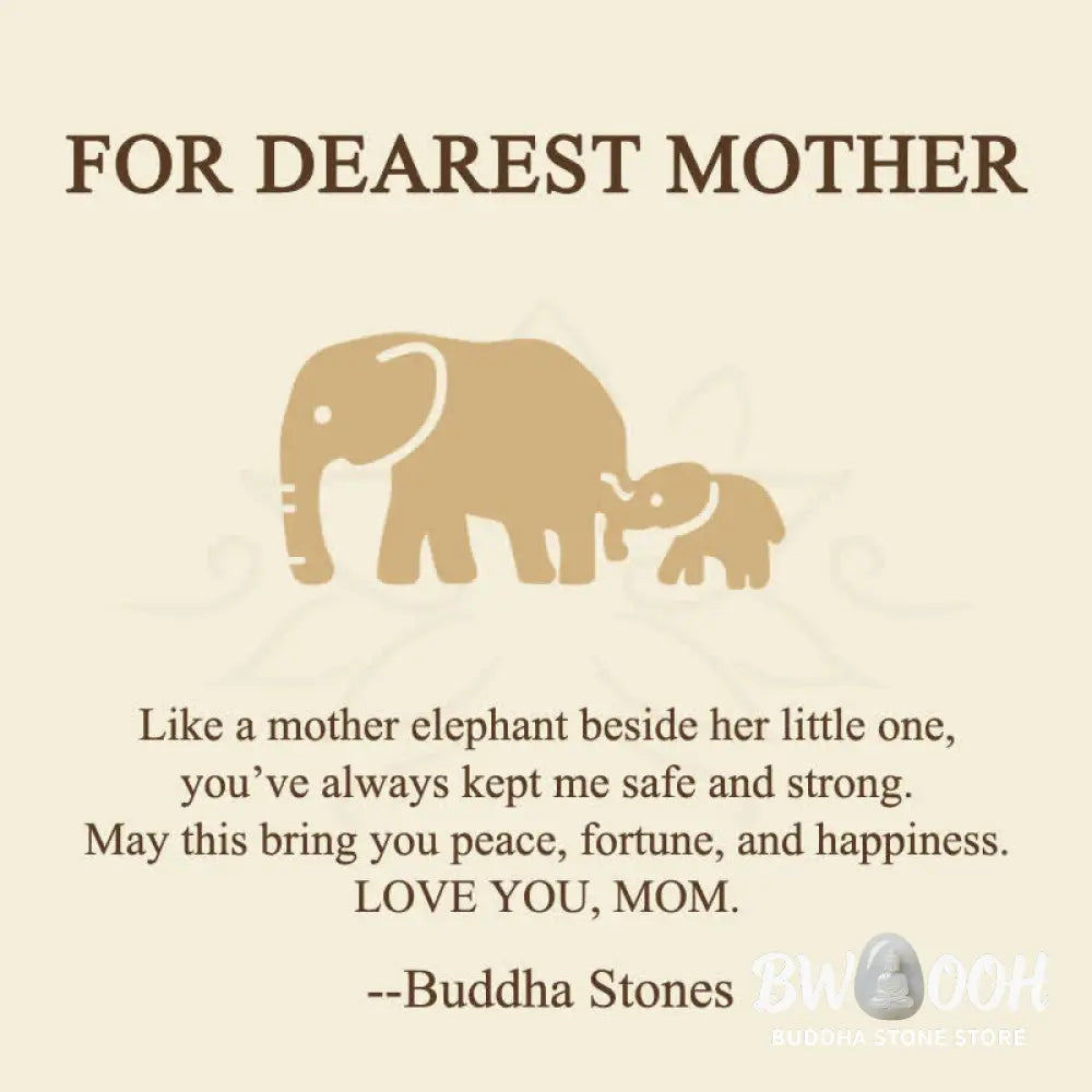 Buddha Stones ’FOR DEAREST MOTHER’ Elephant 925 Sterling Silver Necklace Pendants Includes Gift Message Card - BWOOOH