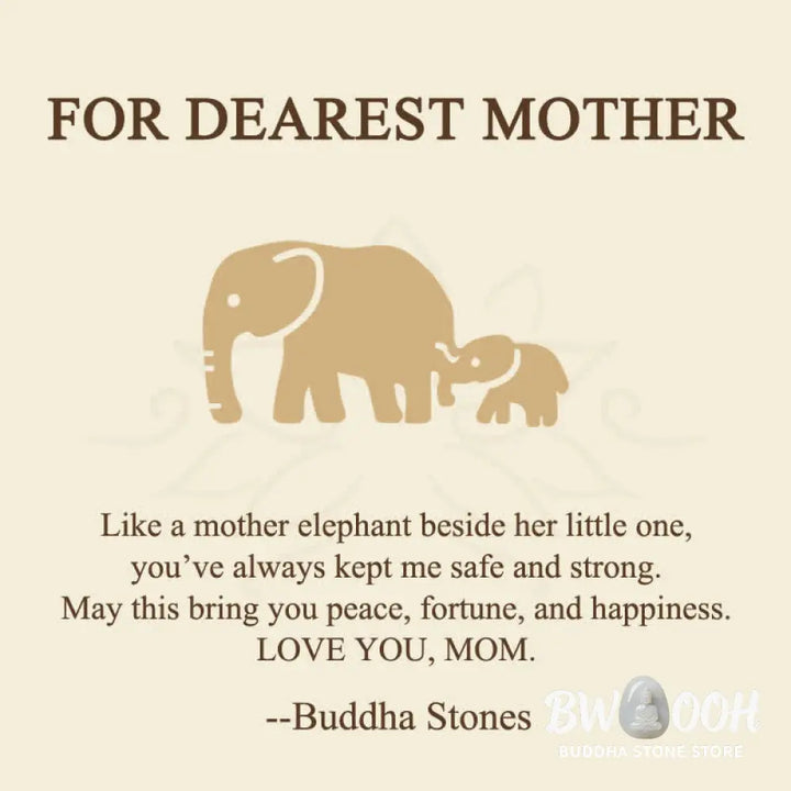 Buddha Stones ’FOR DEAREST MOTHER’ Elephant 925 Sterling Silver Necklace Pendants Includes Gift Message Card - BWOOOH
