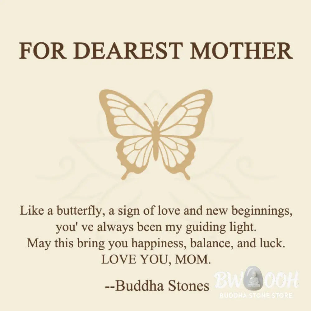 Buddha Stones ’FOR DEAREST MOTHER’ Jade Butterfly Abundance Necklace Pendants Includes Gift Message Card - BWOOOH