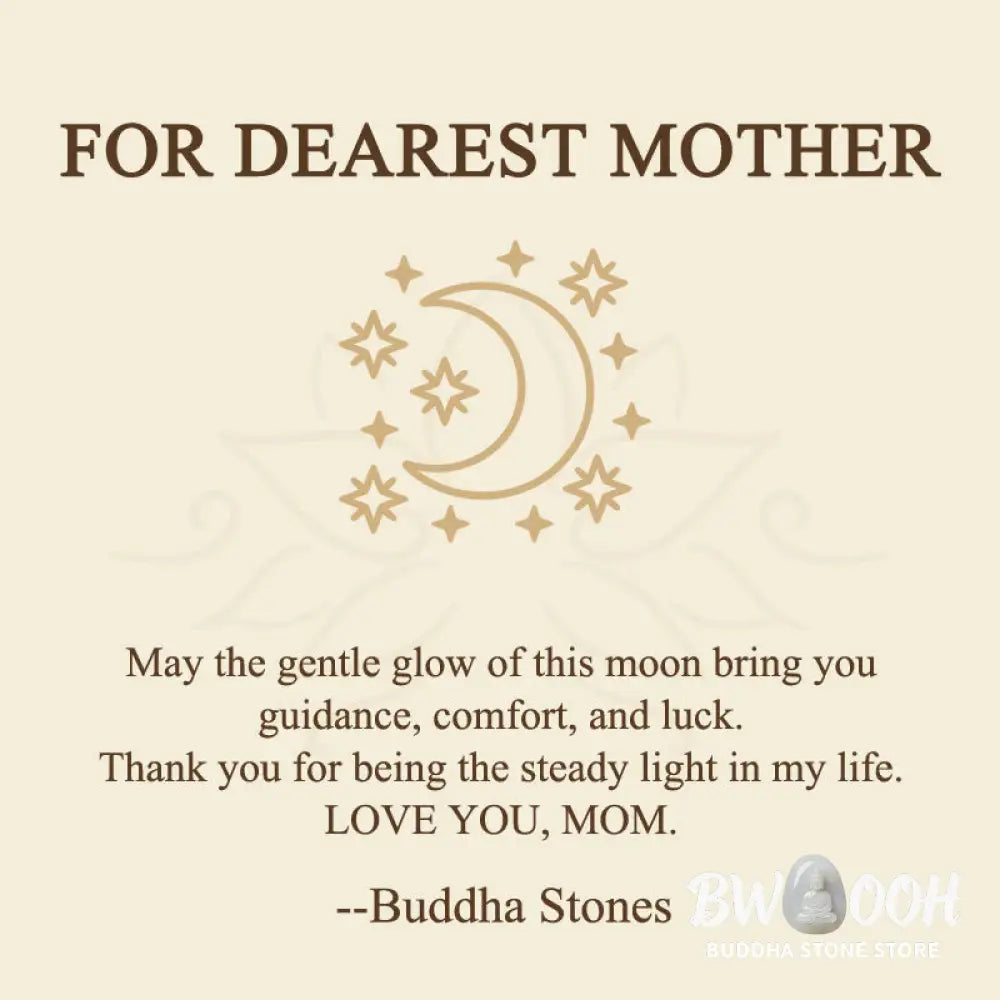 Buddha Stones ’FOR DEAREST MOTHER’ Moon Star 925 Sterling Silver Calm Necklace Pendants Includes Gift Message Card