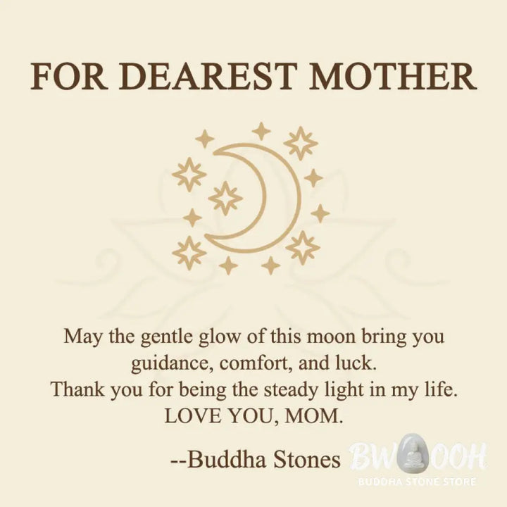 Buddha Stones ’FOR DEAREST MOTHER’ Moon Star 925 Sterling Silver Calm Necklace Pendants Includes Gift Message Card