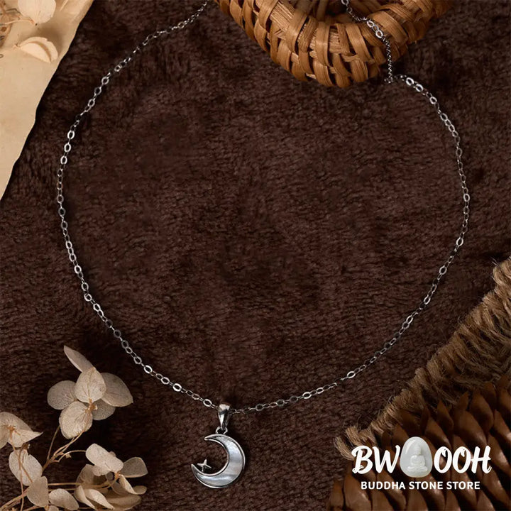 Buddha Stones ’FOR DEAREST MOTHER’ Moon Star 925 Sterling Silver Calm Necklace Pendants Includes Gift Message Card