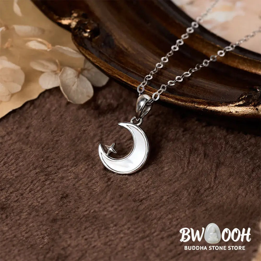 Buddha Stones ’FOR DEAREST MOTHER’ Moon Star 925 Sterling Silver Calm Necklace Pendants Includes Gift Message Card