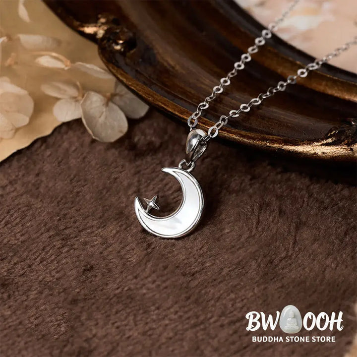 Buddha Stones ’FOR DEAREST MOTHER’ Moon Star 925 Sterling Silver Calm Necklace Pendants Includes Gift Message Card