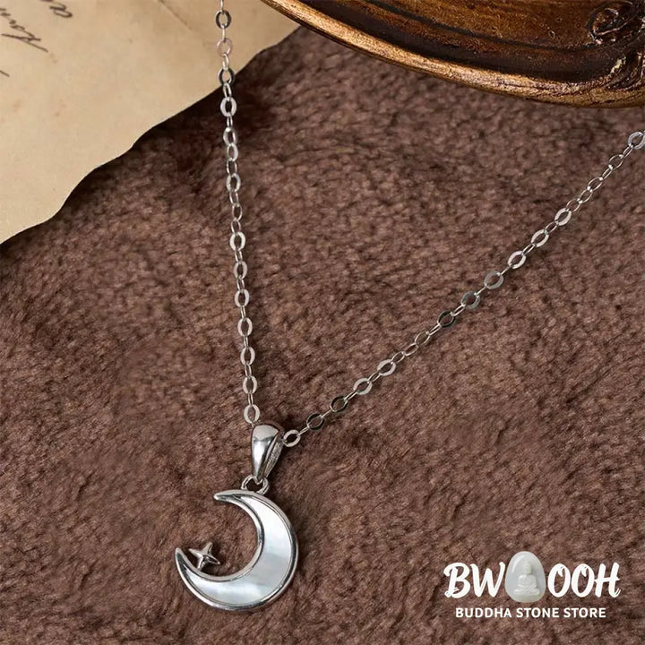 Buddha Stones ’FOR DEAREST MOTHER’ Moon Star 925 Sterling Silver Calm Necklace Pendants Includes Gift Message Card