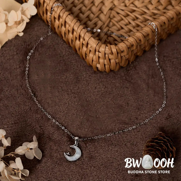 Buddha Stones ’FOR DEAREST MOTHER’ Moon Star 925 Sterling Silver Calm Necklace Pendants Includes Gift Message Card
