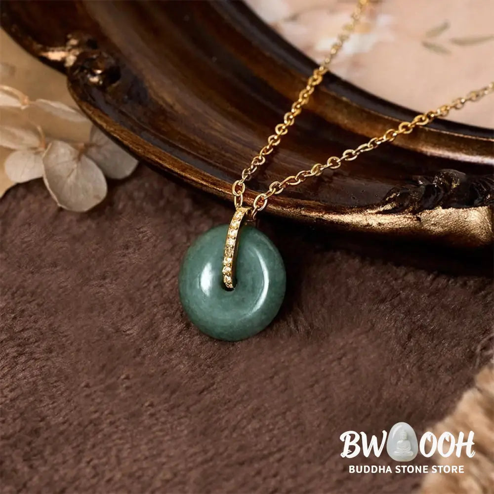 Buddha Stones ’FOR DEAREST MOTHER’ Peace Buckle Jade 925 Sterling Silver Luck Necklace Pendants Includes Gift Message