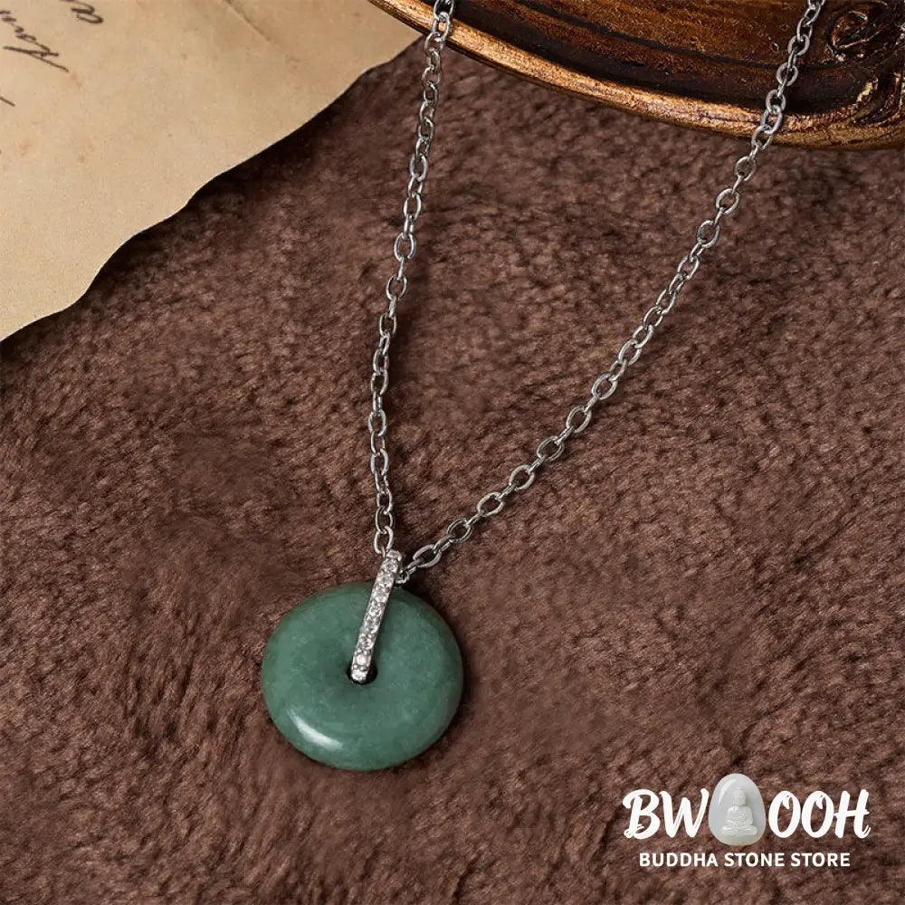 Buddha Stones ’FOR DEAREST MOTHER’ Peace Buckle Jade 925 Sterling Silver Luck Necklace Pendants Includes Gift Message