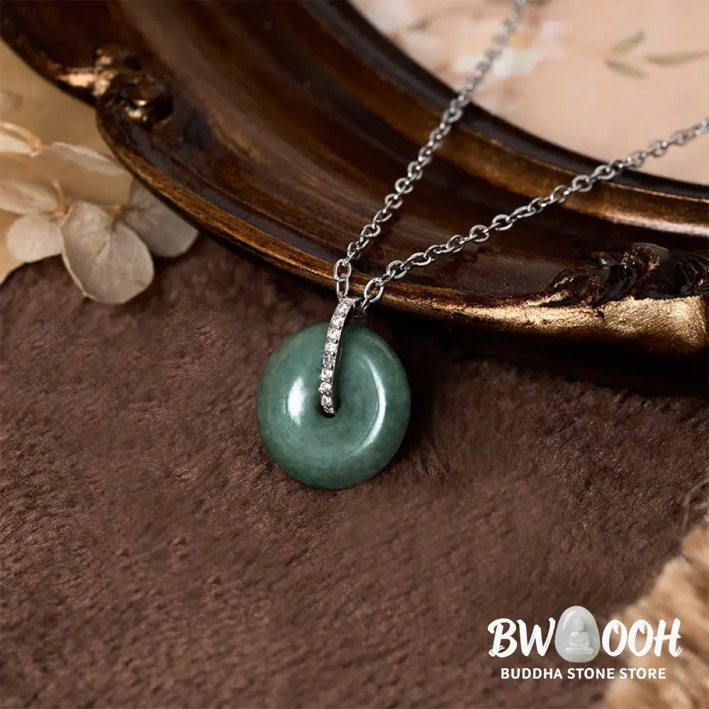 Buddha Stones ’FOR DEAREST MOTHER’ Peace Buckle Jade 925 Sterling Silver Luck Necklace Pendants Includes Gift Message