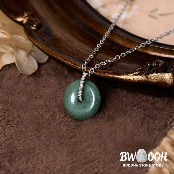 Buddha Stones ’FOR DEAREST MOTHER’ Peace Buckle Jade 925 Sterling Silver Luck Necklace Pendants Includes Gift Message