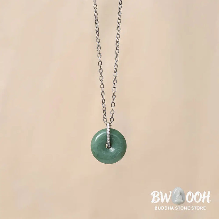 Buddha Stones ’FOR DEAREST MOTHER’ Peace Buckle Jade 925 Sterling Silver Luck Necklace Pendants Includes Gift Message