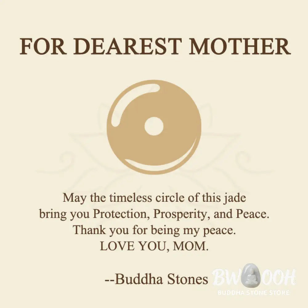 Buddha Stones ’FOR DEAREST MOTHER’ Peace Buckle Jade 925 Sterling Silver Luck Necklace Pendants Includes Gift Message