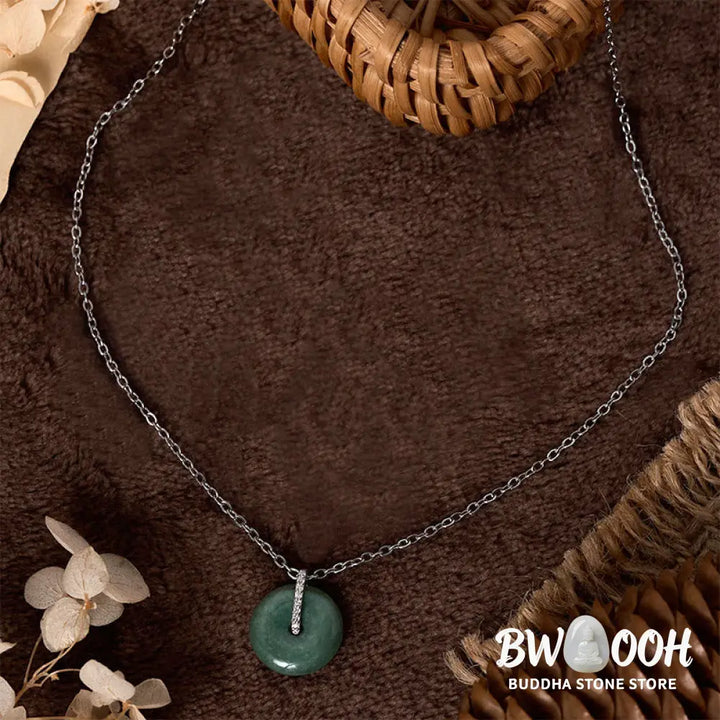 Buddha Stones ’FOR DEAREST MOTHER’ Peace Buckle Jade 925 Sterling Silver Luck Necklace Pendants Includes Gift Message