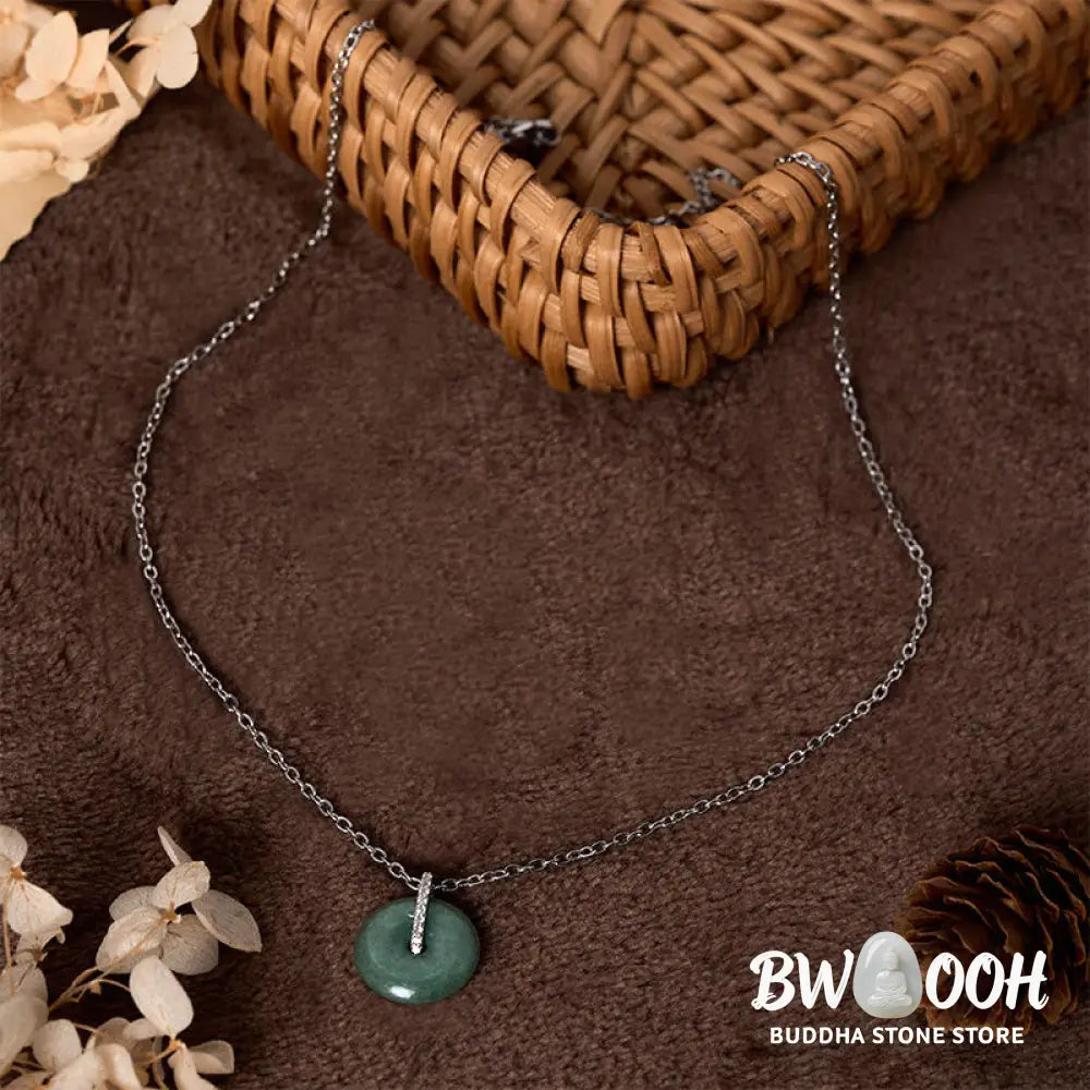 Buddha Stones ’FOR DEAREST MOTHER’ Peace Buckle Jade 925 Sterling Silver Luck Necklace Pendants Includes Gift Message
