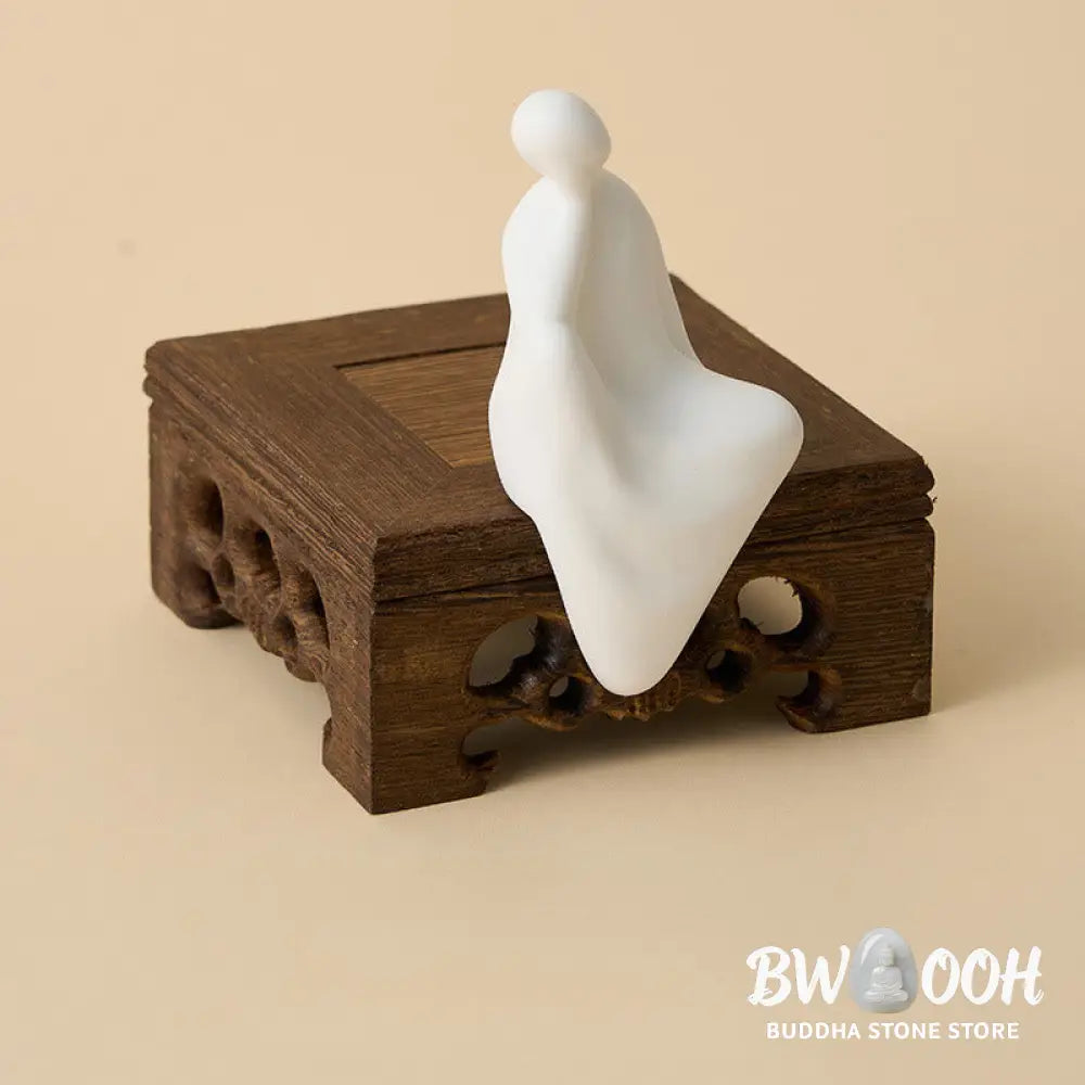 Buddha Stones Formless Buddha Ceramics Wenge Wood Desk Serenity Decoration - Decorations