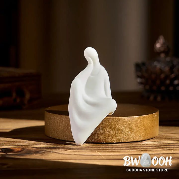 Buddha Stones Formless Buddha Ceramics Wenge Wood Desk Serenity Decoration - Decorations