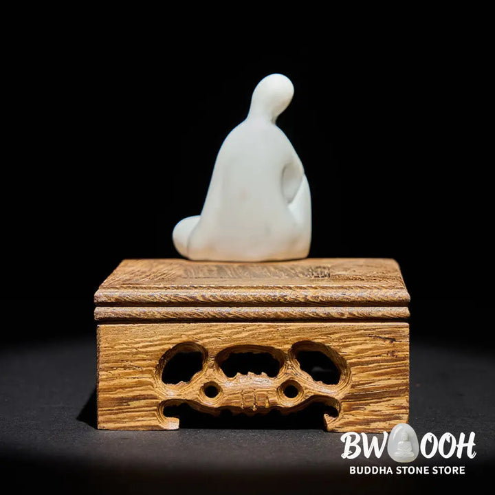 Buddha Stones Formless Buddha Ceramics Wenge Wood Desk Serenity Decoration - Decorations