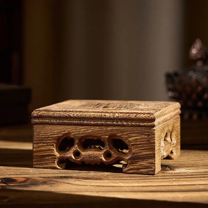 Buddha Stones Formless Buddha Ceramics Wenge Wood Desk Serenity Decoration - Small Square Table 8*8*3.8 cm - Decorations