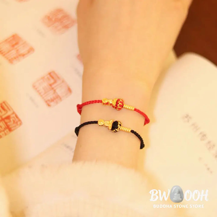 Buddha Stones Formless Buddha Lotus Knot Red String Protection Braided Bracelet - Bracelet