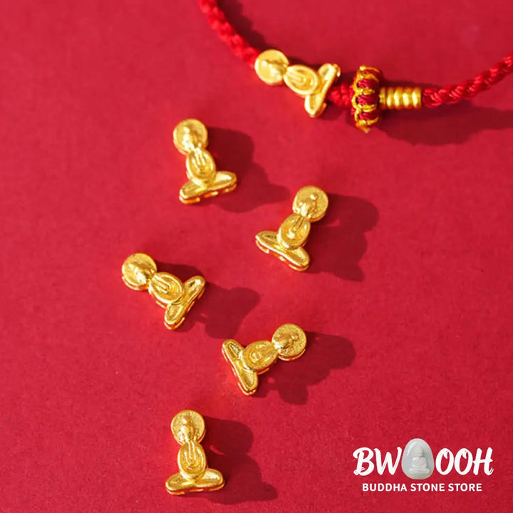 Buddha Stones Formless Buddha Lotus Knot Red String Protection Braided Bracelet - Bracelet