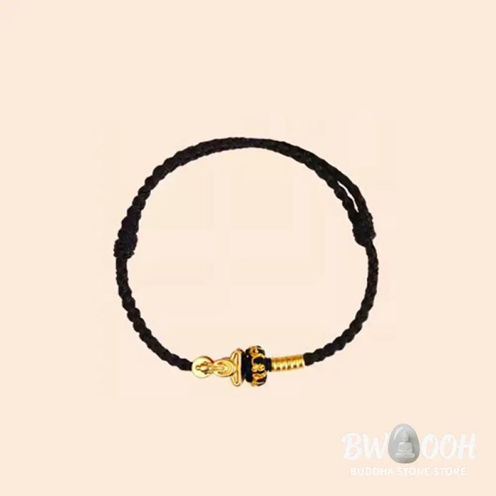 Buddha Stones Formless Buddha Lotus Knot Red String Protection Braided Bracelet - Bracelet