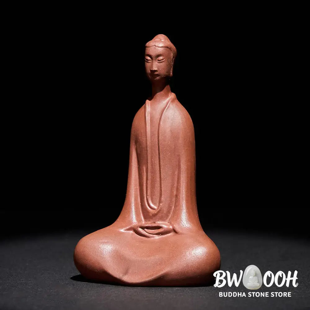 Buddha Stones Formless Buddha Purple Clay Serenity Home Desk Decoration 5.7*9.6 cm - Buddha 5.7*9.6 cm - Decorations