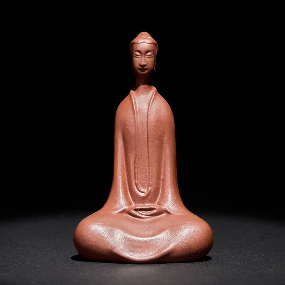Buddha Stones Formless Buddha Purple Clay Serenity Home Desk Decoration 5.7*9.6 cm - Buddha 5.7*9.6 cm - Decorations
