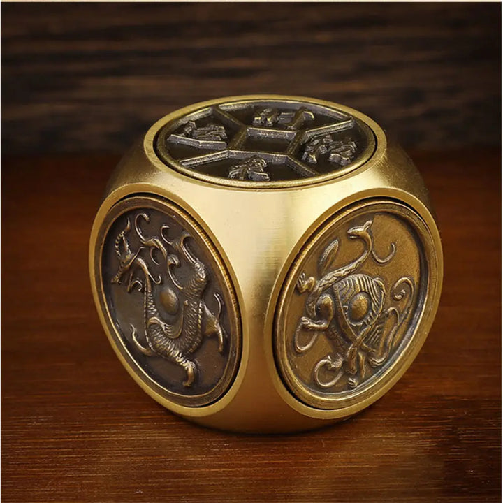 Buddha Stones Four Beasts Feng Shui Yin Yang Bagua Copper Coin Harmony Rotatable Decoration - BWOOOH - Four Beasts