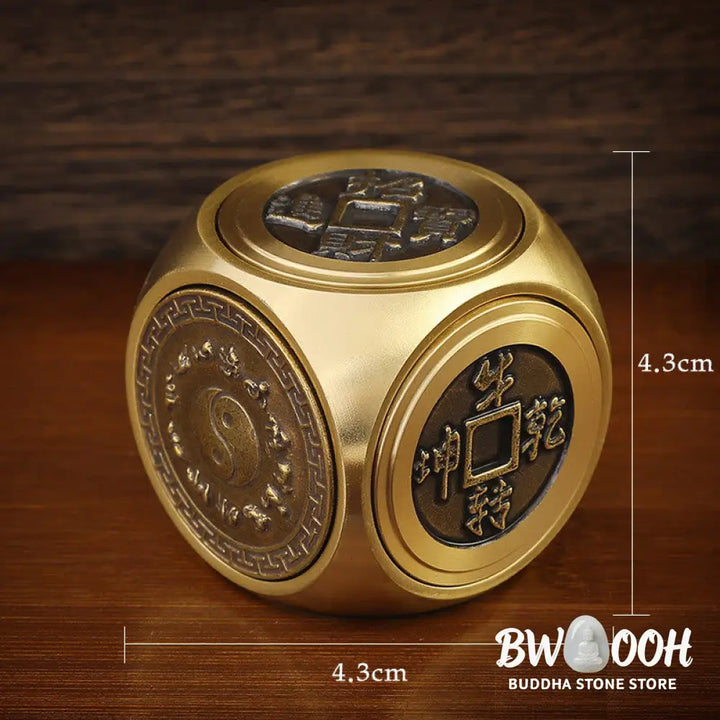 Buddha Stones Four Beasts Feng Shui Yin Yang Bagua Copper Coin Harmony Rotatable Decoration - BWOOOH - Decorations