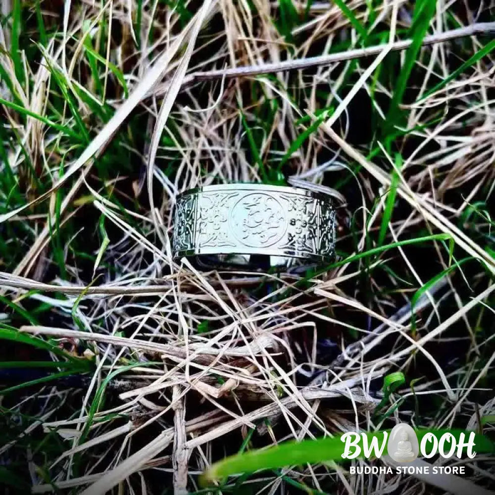 Buddha Stones Four Guardian Beast Dragon White Tiger Suzaku Basalt Carved Success Luck Ring - BWOOOH - Ring