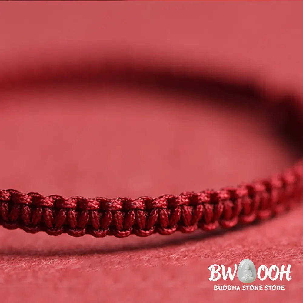 Buddha Stones Four Leaf Clover Five-petal Flower Cinnabar Blessing Red String Bracelet - BWOOOH - Bracelet