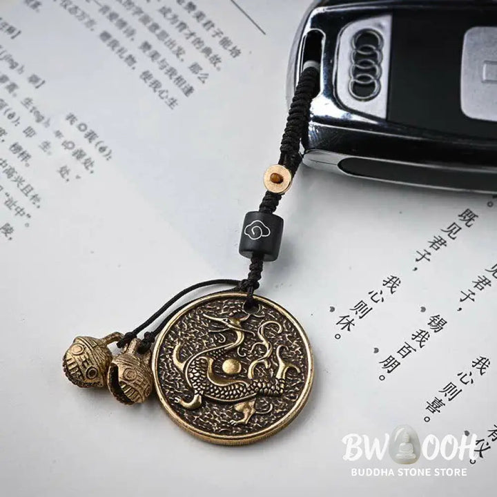 Buddha Stones Four Symbols Azure Dragon White Tiger Vermilion Bird Black Tortoise Key Chain - Key Chain