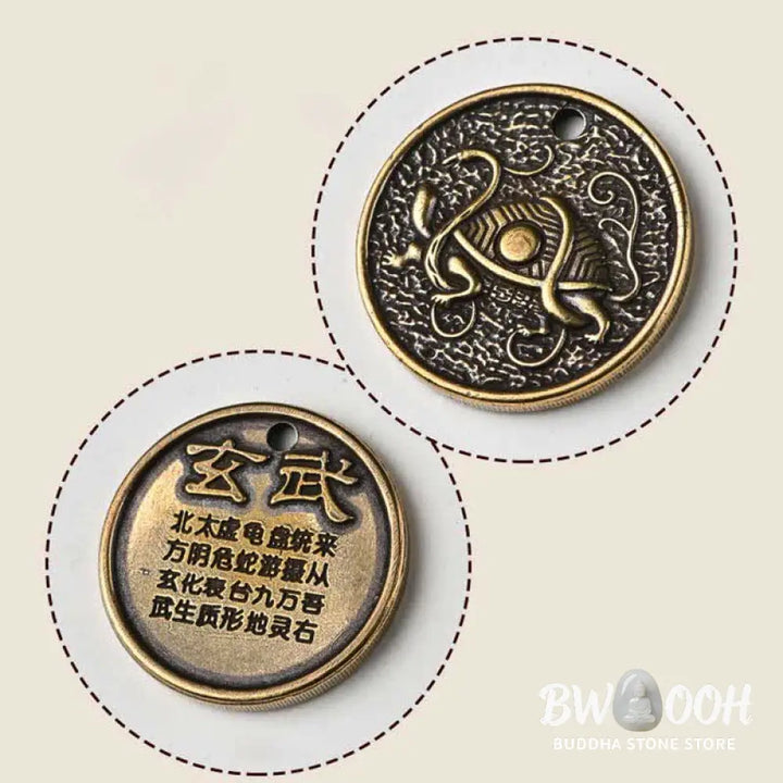 Buddha Stones Four Symbols Azure Dragon White Tiger Vermilion Bird Black Tortoise Key Chain - Key Chain
