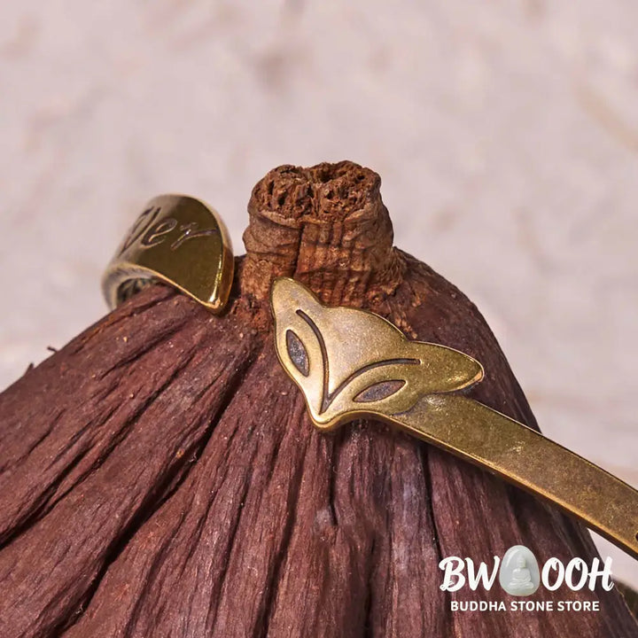 Buddha Stones Fox Head Copper Brass ’Love You Forever’ Luck Self Care Bracelet Bangle - BWOOOH - Fox Head(Wrist